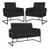 Kit 2 Poltronas Namoradeira Base de ferro para Recepção Sala de Estar Decorativa Cadeira Estofada Resistente Escritório Manicure Preto