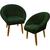 Kit 2 Poltronas para Escritório Ibiza Decorativa Cadeira Estofada Resistente  Recepção Sala de estar Verde-Musgo
