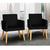 Kit 2 Poltronas para manicure Decorativa Cadeira Estofada Resistente Escritório Recepção Sala de estar Sala de espera Pés palito de madeira Preto
