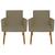 Kit 2 Poltronas para Sala Decorativa Cadeira Estofada Resistente Escritório Recepção Sala de estar manicure Pés palito de madeira Cappuccino