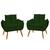 Kit 2 Poltronas Para Sala Decorativa Opala Suede Verde