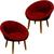 Kit 2 Poltronas Roma para Escritório Sala de Estar Decorativa Cadeira Estofada Resistente Recepção de Luxo Vermelho