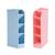 Kit 2 Porta Caneta Lápis Organizador De Mesa Vertical 4 Divisórias Color Rosa e Azul