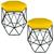 Kit 2 puff decorativos para sala hexagonal aramado base preta suede amarelo - clique e decore Amarelo
