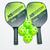 Kit 2 Raquetes Pickleball com 4 Bolas e bolsa portatil Verde