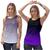 Kit 2 Regata Blusa Feminina Fitness Camiseta Esporte Confortável de Malhar Preto cinza, Preto roxo