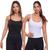 Kit 2 Regatas de Alcinha Canelada Feminina Lisa Blusa Blusinha Básica Treino Academia Preto, Branco