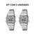 Kit 2 Relógios de Pulso Digital Led Vintage Feminino Masculino fundo branco + fundo branco