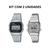 Kit 2 Relógios de Pulso Digital Led Vintage Feminino Masculino Fundo preto + fundo branco