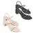 Kit 2 Sandalia Salto Feminino Casual Moda Nude Strass Noite Preto