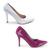 Kit 2 Scarpin Feminino Verniz Confortável Elegante Clássico Branco, Rosa