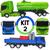 Kit 2 Sendo: 1 Caminhão Tanque + 1 Caminhão Expresso Com Acessórios - Usual Brinquedos Verde, Azul