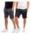 Kit 2 Short Bermuda Masculina Esporte Helanca Academia Treino  Preto, Cinza