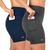 Kit 2 Short Com Bolso Para Corrida Suplex Poliamida Cinza mescla, Azul marinho