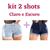 Kit 2 Short Hot Pants Jeans Feminino Destroeyd Barra Dobrada Escuro, Claro