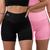 Kit 2 shorts feminino academia fitness com forro zero transparencia- urbativa fitness Preto, Rosa bebe