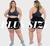 Kit 2 Shorts Legging Plus size academia Bermuda Feminina Fitness Academia Cós Alto Plus Size Preto, Preto