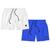 Kit 2 Shorts Masculino Básico Liso Bermuda Praia Mauricinho Tactel Branco, Azul royal