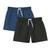 Kit 2 Shorts Masculino Bermuda Mauricinho Liso Básico Tactel Preto, Azul