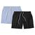 Kit 2 Shorts Masculino Liso Básico Bermuda Tactel Água Praia Treino Academia Corrida Preto, Azul bebê