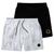 Kit 2 Shorts Masculinos Tactel Estampado Com Bolsos Moda Praia Preto branco emoji