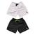 Kit 2 Shorts Masculinos Tactel Liso Com Bolsos Moda Praia Preto, Verde e branco, Pr