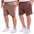 KIT 2 Shorts Moletinho Plus Size Masculino Chumbo marrom