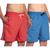 Kit 2 Shorts Moletom Masculino Efect Bermuda Tecido Macio Ajustável no Cordão Confortável Vermelho, Azul