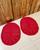 Kit 2 Tapetes Oval P 55cm x 40cm Colorido Crochê Artesanal Vermelho