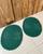 Kit 2 Tapetes Oval P 55cm x 40cm Colorido Crochê Artesanal Verde escuro