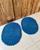 Kit 2 Tapetes Oval P 55cm x 40cm Colorido Crochê Artesanal Azul Petróleo