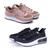 Kit 2 Tênis Caminhada Feminino Amortecimento Conforto Casual Rosa, Preto