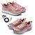 Kit 2 Tênis Feminino Esporte Corrida + Fone de Ouvido Fio Rosa