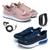 Kit 2 Tênis Fitness Feminino + Relógio + Fone de Ouvido Pink, Azul