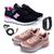 Kit 2 Tênis Fitness Feminino + Relógio + Fone de Ouvido Pink