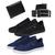 Kit 2 Tênis Masculino Casual + Cinto + Carteira Social Preto, Azul