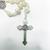 Kit 2 Terços rosa religioso medalha crucifixo São Bento prata fé Branco