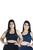 Kit 2 Top Plus Size Suplex Poliamida Power  Com Bojo Removível Preto, Azul