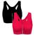Kit 2 Tops Fitness Wolfox Com Zíper E Bojo Removível Feminino Preto, Pink