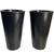 Kit 2 Vaso Decorativo Redondo 60cm De Polietileno Para Plantas E Flores  Preto