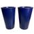 Kit 2 Vasos Lisos Com Brilho Decorativo De Polietileno Para Plantas E Flores  Azul