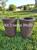 kit 2 vasos para planta natural e artificial decoração em plastico polietileno 40x33 Marrom