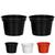 Kit 2 Vasos Redondos Pequenos Plástico 5,5 Litros Cores Flor Preto