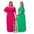Kit 2 vestido Ciganinha PLus Size Tamanho Grande 48 ao 54 Estampado Pink e verde com fenda
