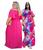 Kit 2 vestido Ciganinha PLus Size Tamanho Grande 48 ao 54 Estampado Pink ramal e verde liso