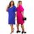 kit 2 Vestidos Moda Feminina G GG EXG G1 Atacado Tendência Verão Plus Size Social Fresquinho 2024 Rosa, Azul bic