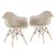 KIT - 2 x cadeiras Charles Eames Eiffel DAW com braços - Base de madeira clara - Nude