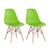 KIT - 2 x cadeiras Charles Eames Eiffel DSW - Base de madeira clara Verde-claro