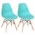 KIT - 2 x cadeiras Charles Eames Eiffel DSW - Base de madeira clara Verde tiffany, Assento nacional