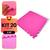 Kit 20 Placas Tapete Infantil EVA Estilo Piso Tatame 50x50cm 10mm (5 m²) Emborrachado Crianças Bebes Exercícios c/ Encaixe + Bordas Acabamento Rosa pink